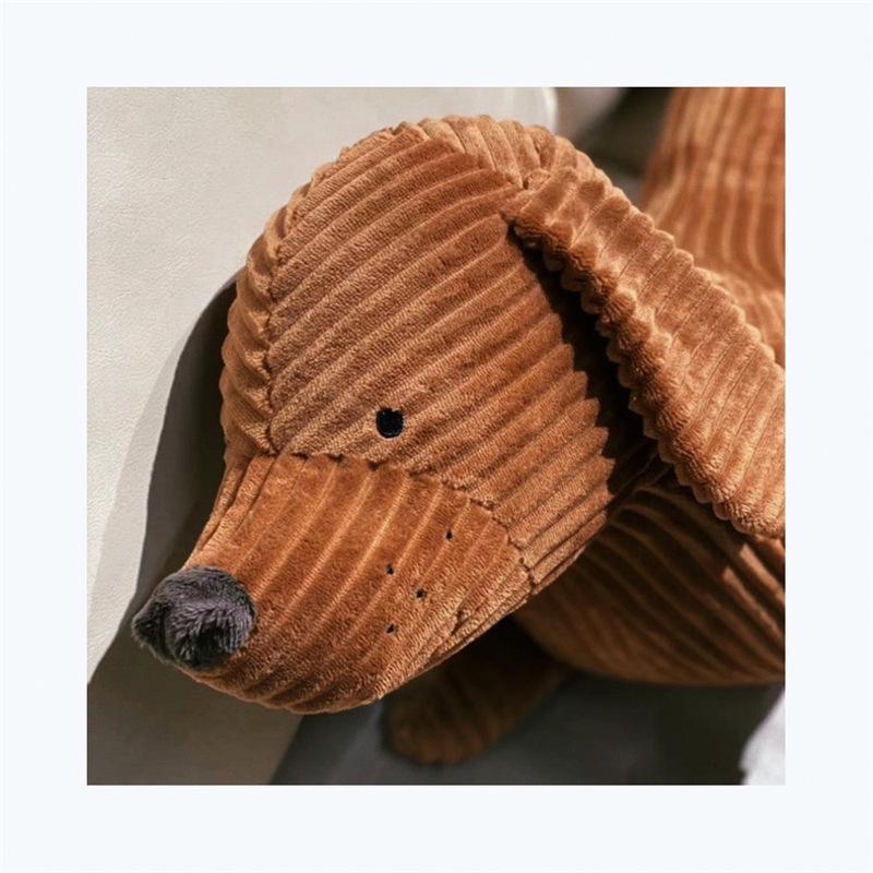 Cartoon Dachshund Plush Cushion: Panda Design Pillow and Leg Clip