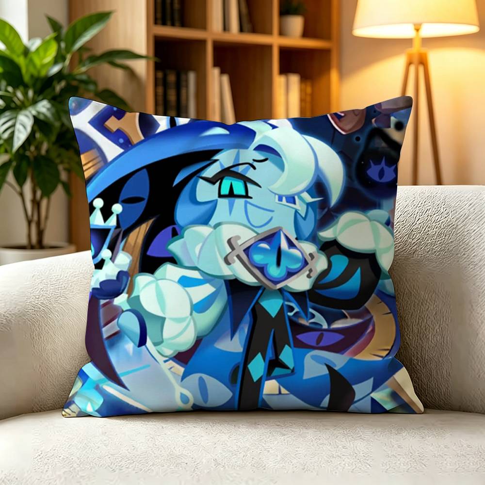 Shadow Milk Cookie Cookie Run Kingdom Dark Jester Game Pillow Case Square DoubleSided Sofa Cushion Cover Bedroom Bedside Pillow