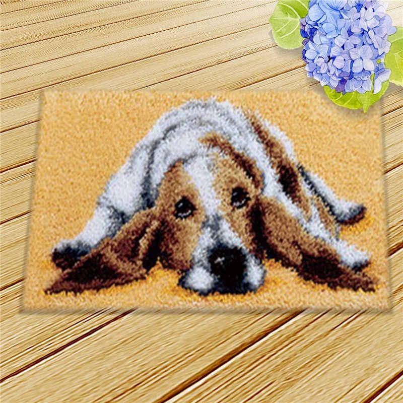 Cartoon Animal Latch Hook Pillow Smyrna Package Hooks Hand Knitted Embroidered Pillow Carpet Embroidery Set Latch Hook Rug Kits