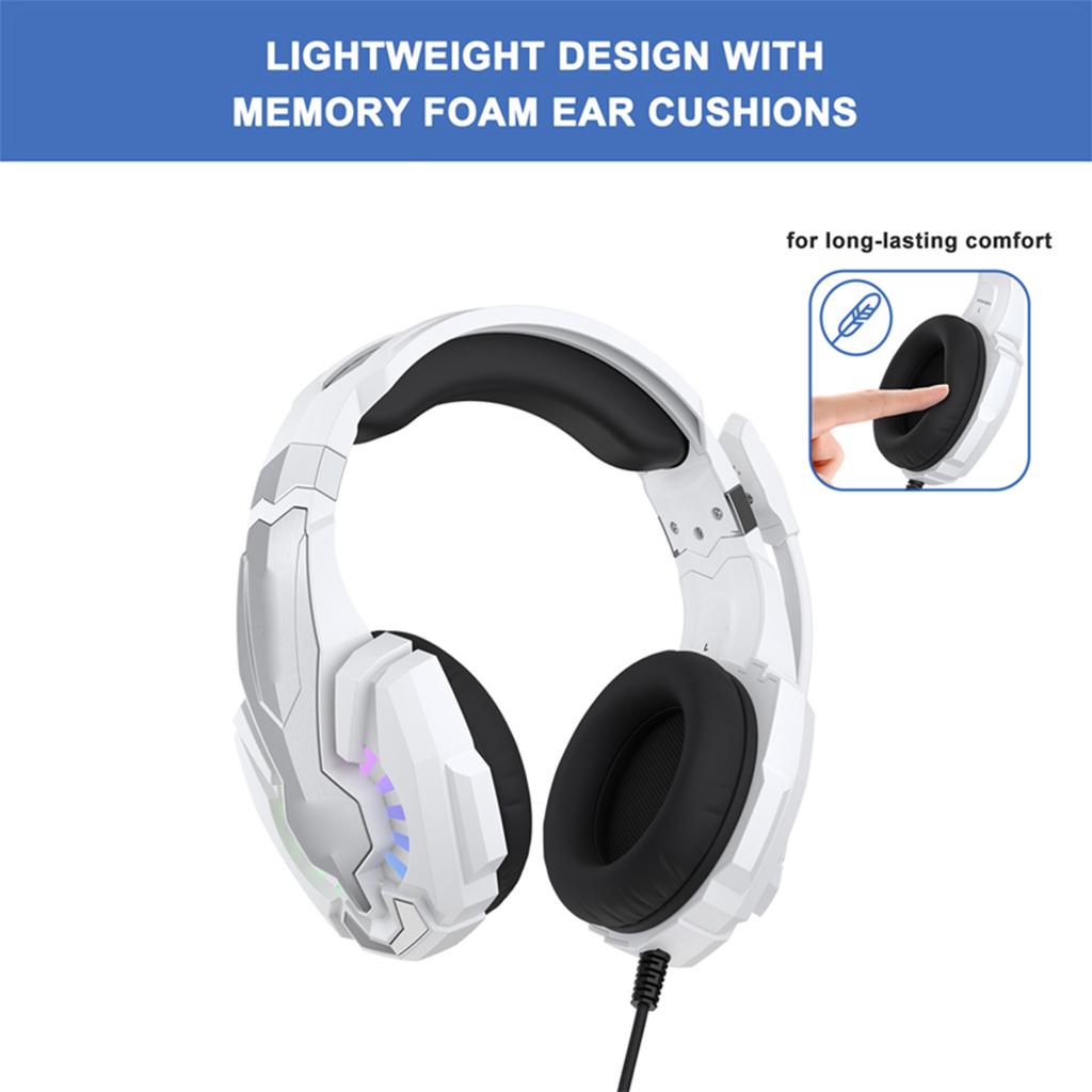 3.5mm Gaming Headset with Noise Isolating Microphone, Over Ear Game Headset, LED Light, Volume