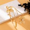 Gold Color Opening Arm Bracelet Multi Style Arm Bracelet Chic Flower Bracelet  Women's Accessories