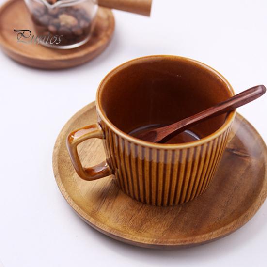 Wooden Cake Platter & Fruit Tray Circular Decorative Coffee Table Tray with Raised Edges Kitchen Serving Platter for Parties