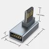 Reversible USB A Connectors 90Angled Bend Fast Charging Syncing Durability Zinc Alloy Housing Portable Chargers Adapter for PC