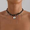 Accessories Multi-Layer Glass Rice Bead Necklace Women'S Love Pendant Wrapped Light Luxury Long Fringed Clavicle Chain