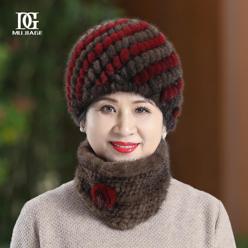 Mink Hat Winter Mink Hair, Mink Hat for Warm Grandma, Middle Aged and Old Lady, Mother's Hat