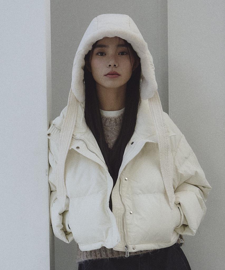 THE GREEN LAB Fur Padded Balaclava [Ivory]