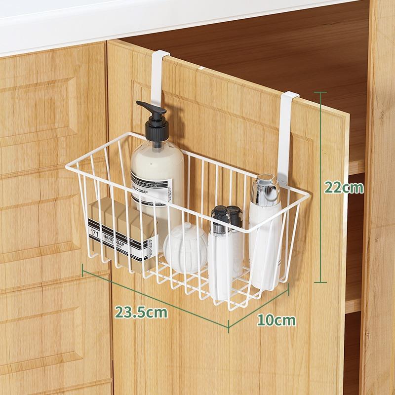 Über der Schranktür Organizer Wandmontage Aufbewahrungskorb Hängender Gitterkorb Badezimmer Küche Vorratskammer Halter Regal Metall