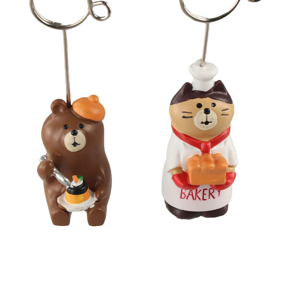 Creative Kawaii Stationery Resin Folder Clip Memo Clip Photo Card Stand Bread Cat Memo Holder