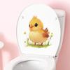 Playful Cute Chick On Grass Toilet Wall Sticker Self-Adhesive Removable Waterproof for Bathroom Home Decor Art