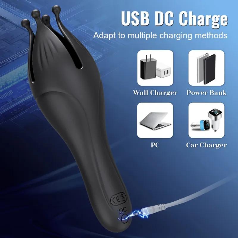 Penis Delay Trainer Vibrator Male Masturbator Blowjob Orgasm Masturbation Sex Glans Stimulate Penis Massager Sex Toys for Men