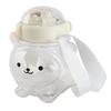 Large Water Bottle 1000ml Cartoon Bear Shape Portable Drinking Bottle with Straw Strap for Summer