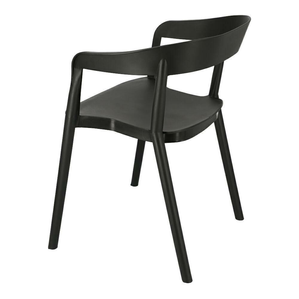 Black Bow plastic chair with armrests