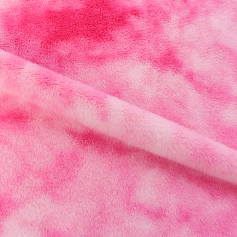 Gradient Iridescent Faux Rabbit Fur Fabric for Autumn/Winter - 100% Polyester, Ideal for Bags, Luggage, Home Textiles, Shoes, and Home Furnishings.