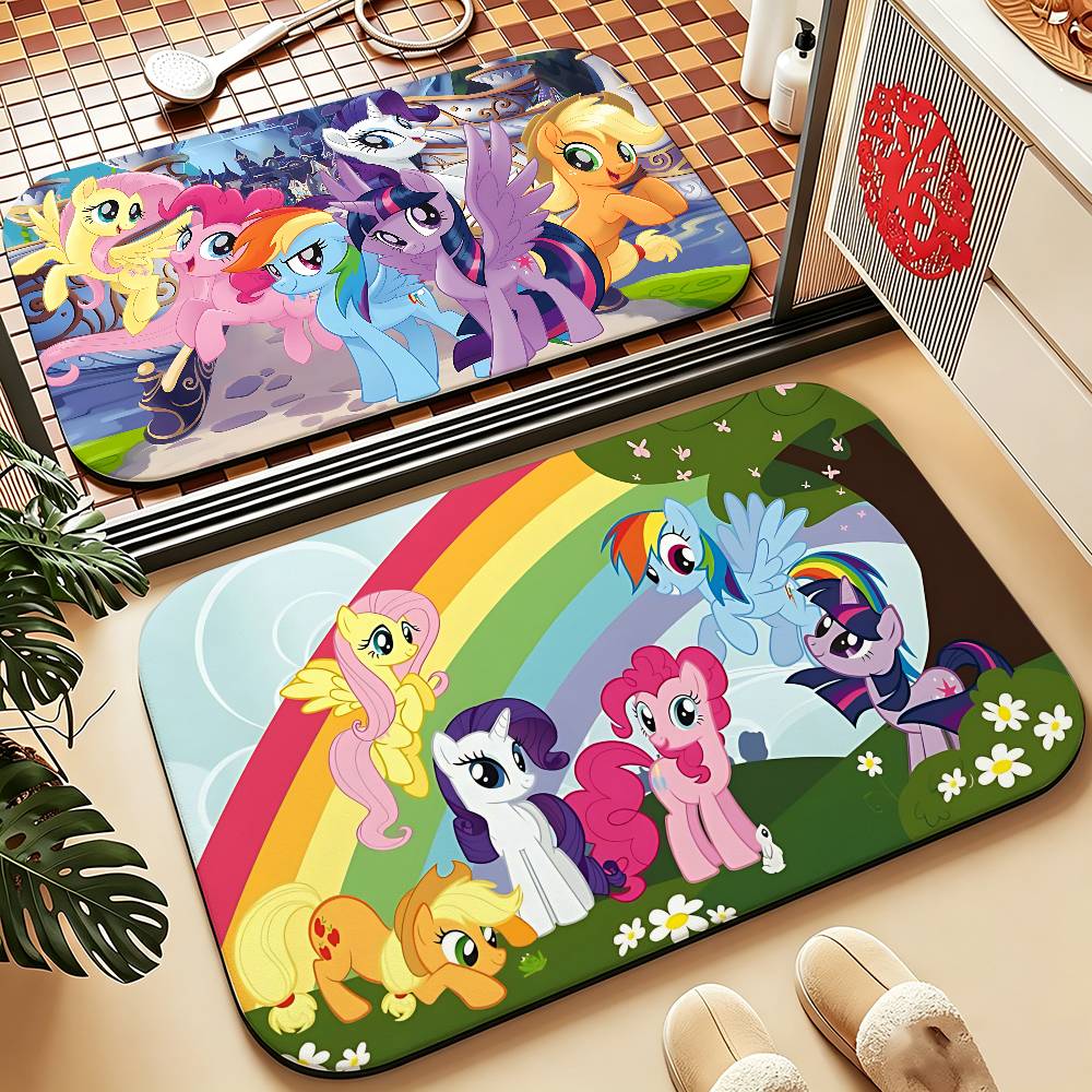 Cute M-My Little Pony-S Carpet Bathroom Anti-slip Mat Door Mat Home Decoration Mat Entrance Door Mat Scratch-resistant Door Mat