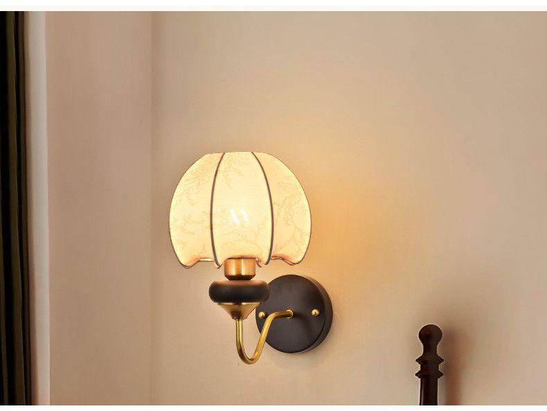 Nordic Retro Chinese-Style Wall Lamp: Solid Wood & Cream Bedside Light for Bedroom, Living Room & Aisle Decorations
