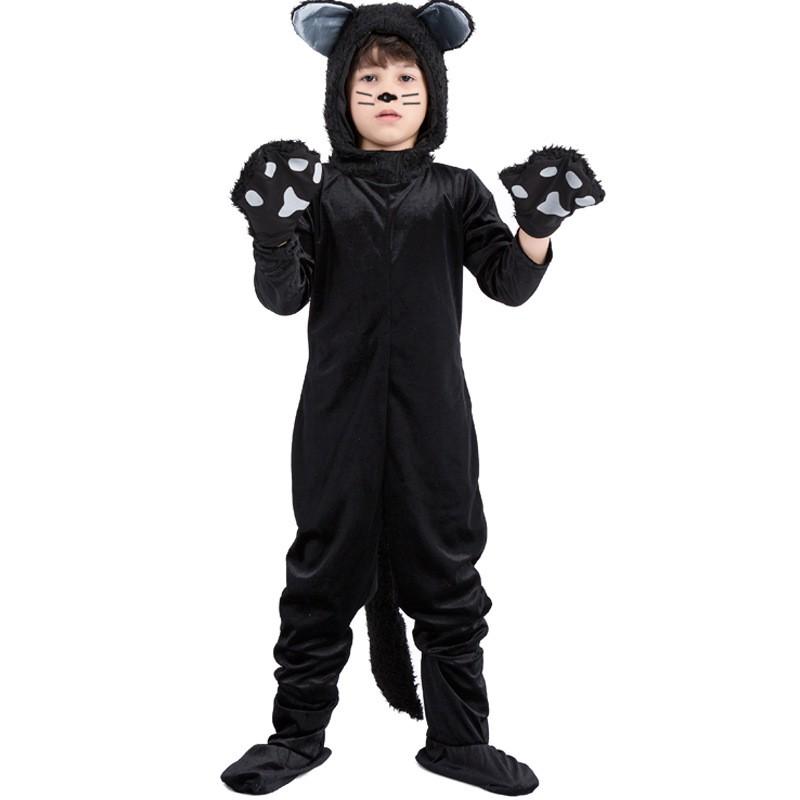 Dětský kostým kočky na Halloween Sada s rukavicemi návleky na nohy Cosplay Párty Scénické vystoupení