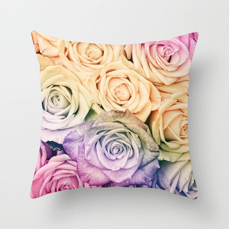 New American Rose Pillowcase Home Sofa Pillow Cushion Cover Soft