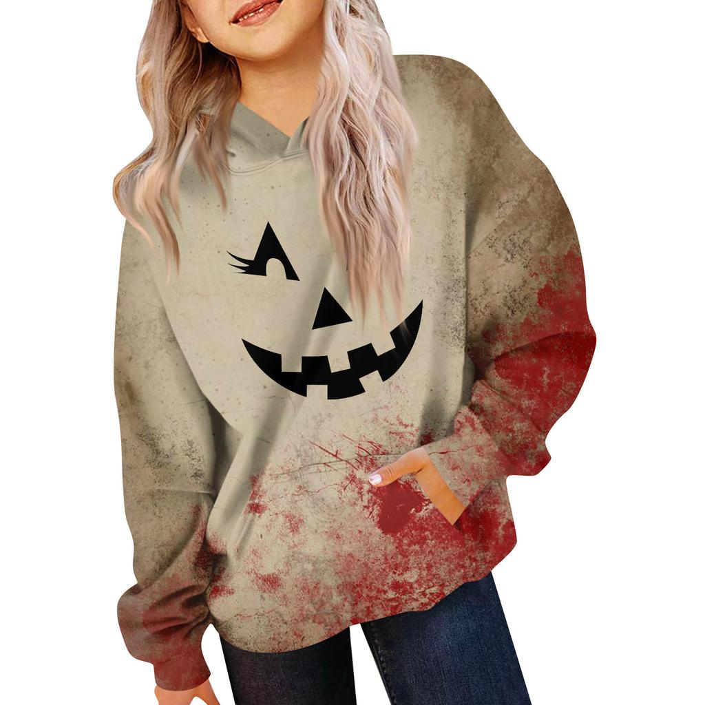 Çocuk Sweatshirt Uzun Kollu Günlük Kapüşonlu Rahat Bol Hafif Çocuk Sweatshirt