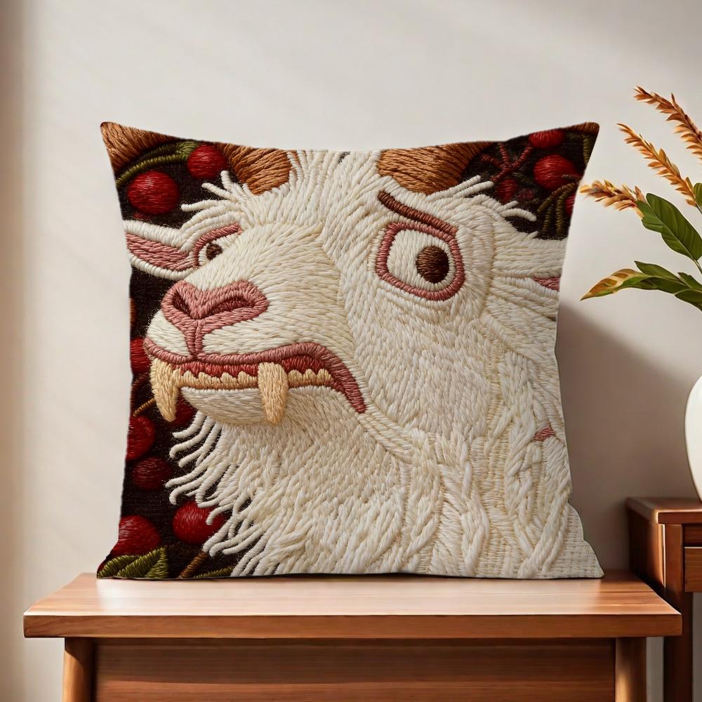 Spooky Goat Face 2D cute cushion cover For Pillow Printing Sofa Decoration Home Car Room Coffee Shop Office Nordic Simplicity