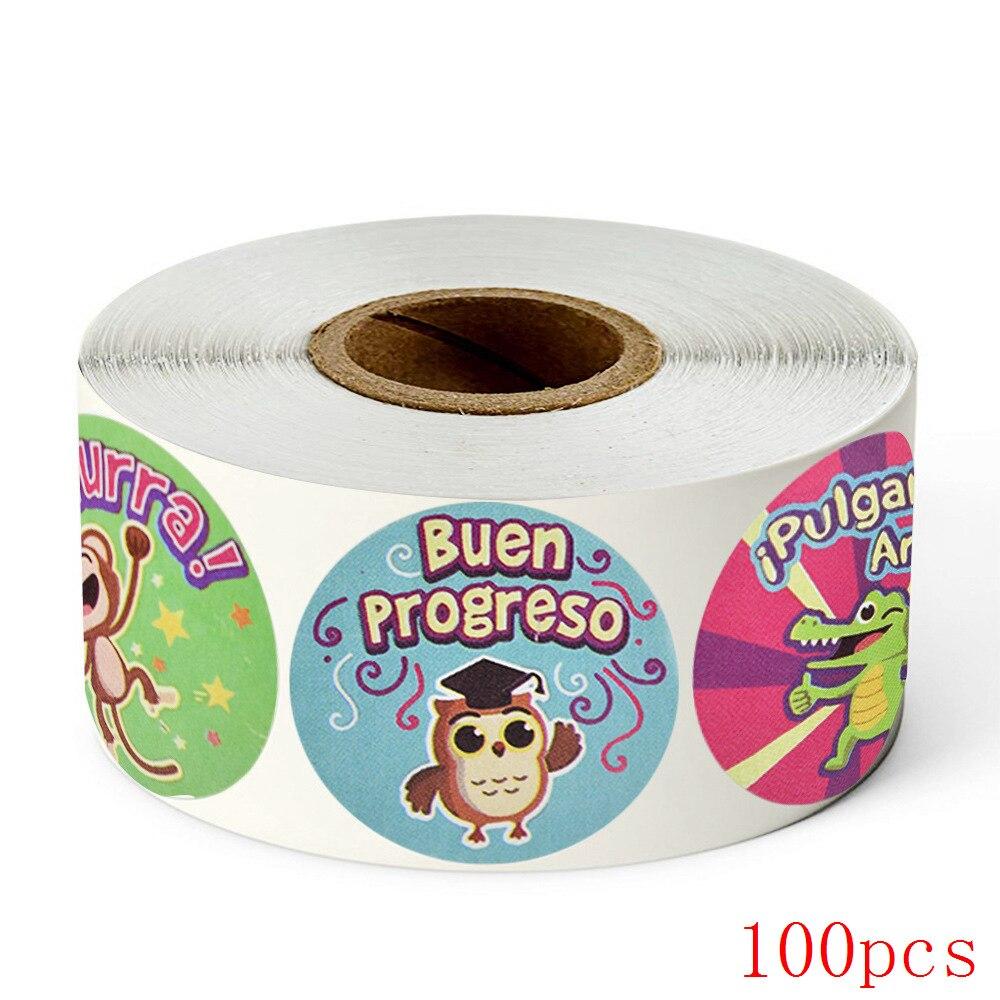 50-500pcs Encouragement Stickers Cartoon Animals 8 Designs for Kids School Kindergarten Teachers Children Scrapbooking Game Toy