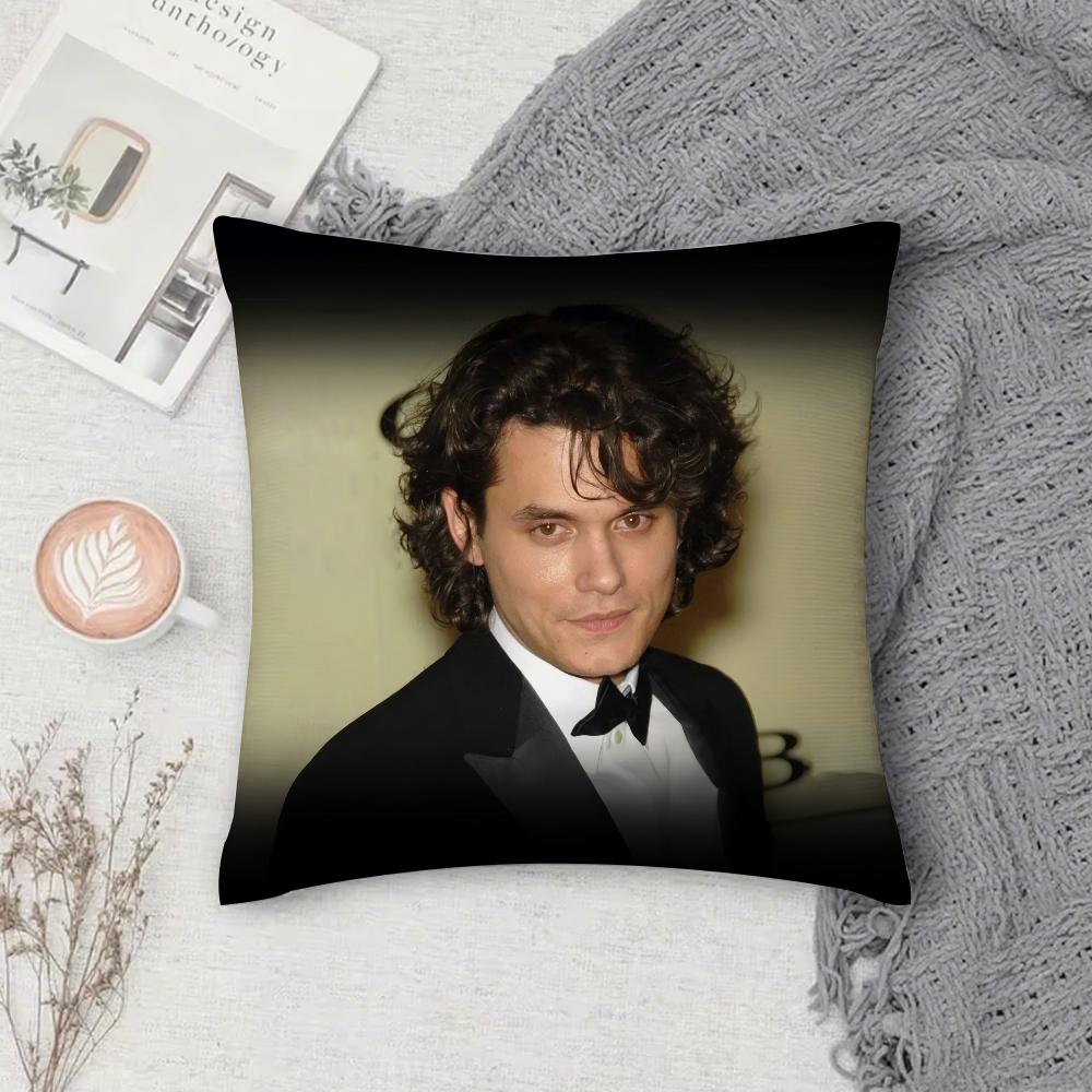 Singer John Mayer Pillow Case Square Double-Sided Printing Short Plush Sofa Cushion Cover Bedroom Bedside Pillow