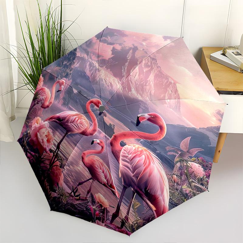 1pc Animals: rabbit, cat, deer Umbrella Portable Folding Umbrella Iron Frame Hole Bone Structure Outdoor Home Umbrella