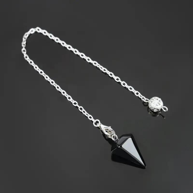 Natural Stone Hexagonal Pyramid Agate Pendant: Fashionable Yoga & Versatile Jewelry for Europe & America