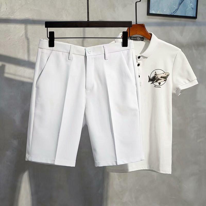 Herren Slim Fit Gerade Geschnittene Chino-Shorts Lässige Hose Mit Knitterfestigkeit