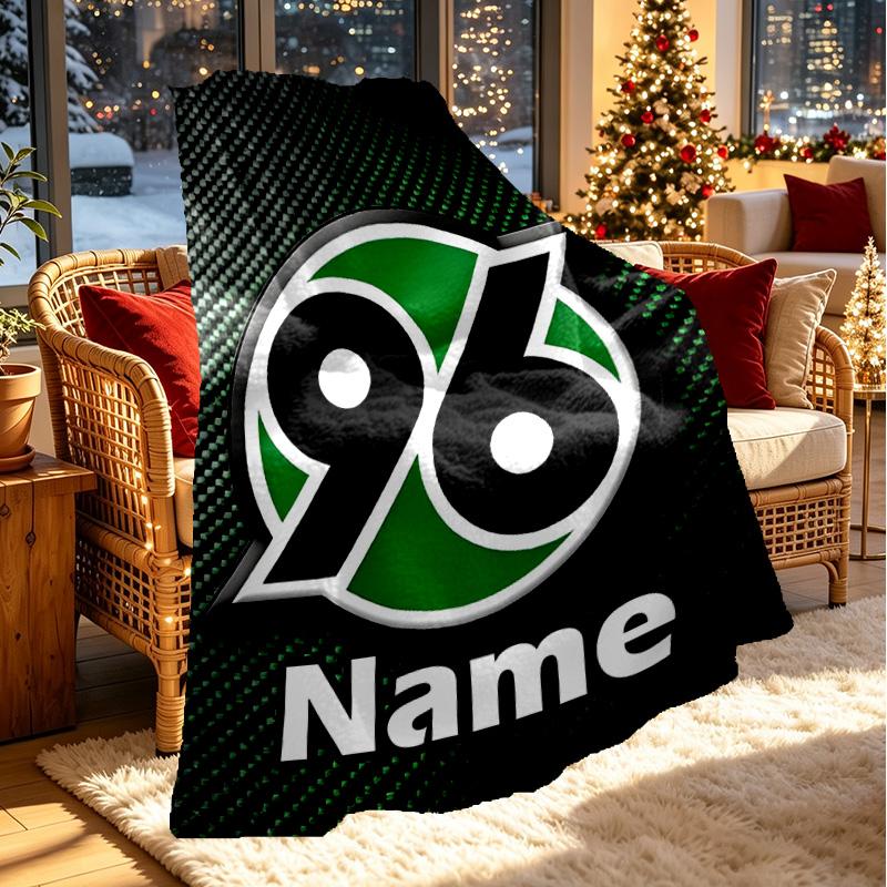 Custom Name Personalized Hannover 96 Football Print Blanket, Home Decor, Bedroom, Sofa, Camping, Couch, Gifts for Birthday ChristmasEnthusiasts