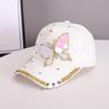 Korean-Style Trendy Cap with a Duckbill Design, Featuring Perforated Brim, Three-Ring Butterfly Embellishments, Sequins for Spring And Autumn