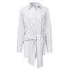 Camicia Bottoni Larga Donna Ufficio Bluse Femminili Bianco Nero Arricciata Manica Lunga Cotone