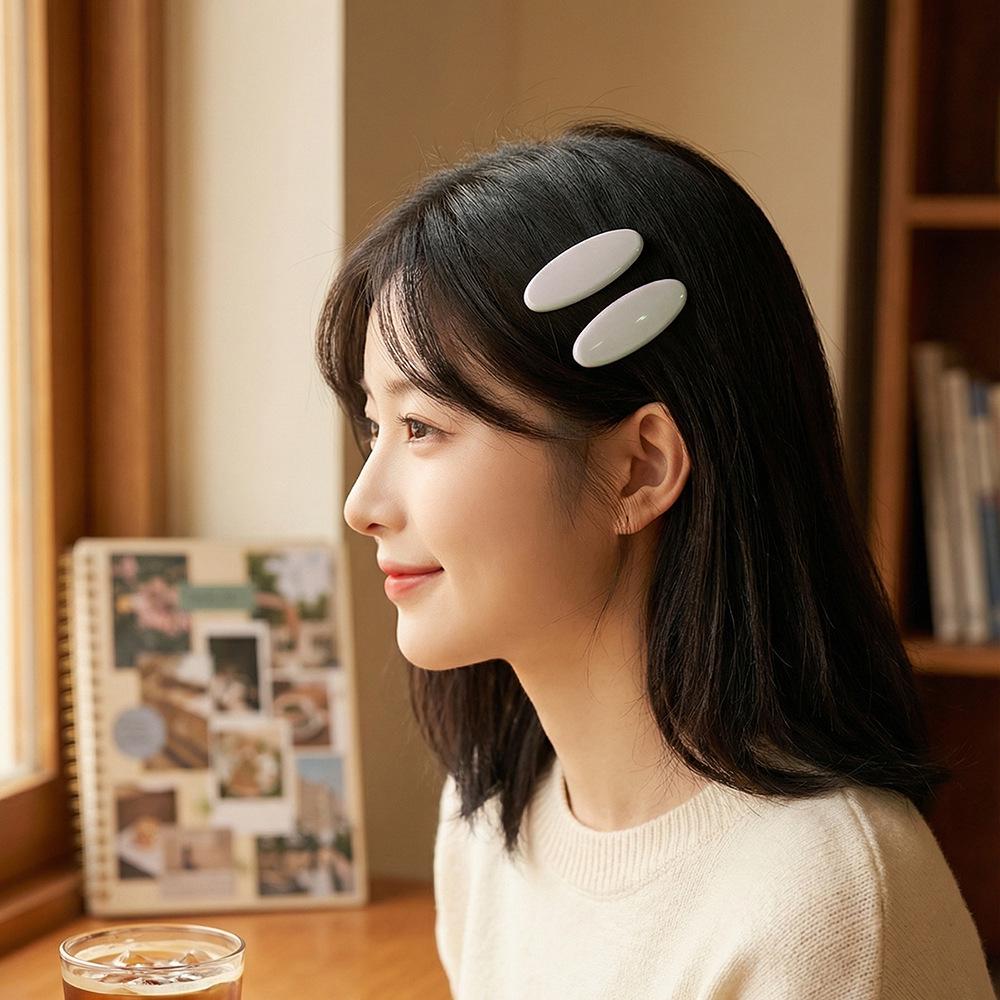 Japanese Cute Oval Duckbill Hair Clip for Women - Fresh, Fashionable Bangs and Top Clip