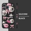 Für iPhone 17 Pro Max Hülle Kirsch-Schleifen Lippen Discokugel Weiches Silikon Lanyard Hülle Für iPhone 16 Pro Max Hülle iPhone 15 14 13 12 11 16E