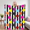 Color Dots Stripes Flannel Blankets Are Perfect For Sofas, Office Beds, Travel, Sleep, And Use Throughout The Four Seasons
