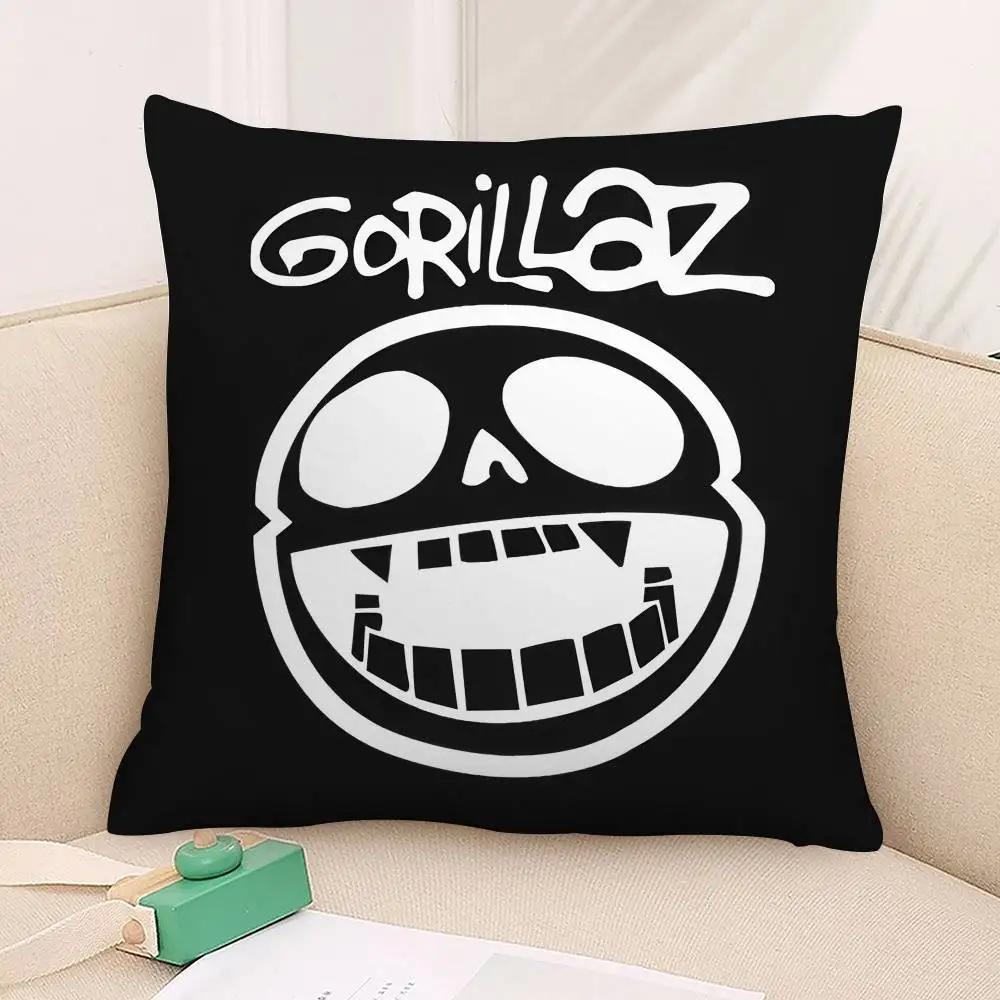 G-Gorillaz Band Pillow Case Square Double‑Sided Print Cushion Case For Sofa Home Bedchamber Decor Gift
