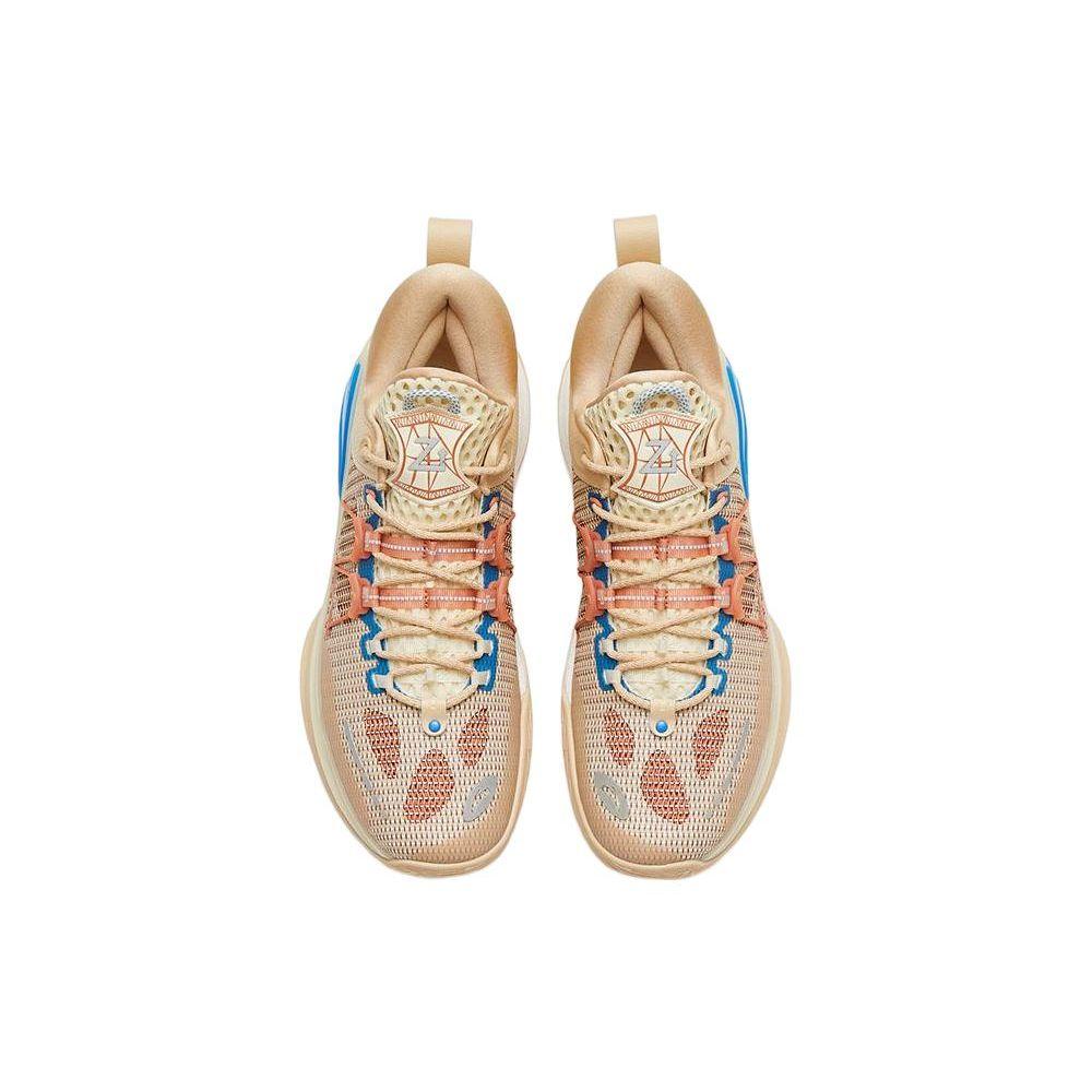 Anta Zup1 Nitrogen Technology Shock Absorption Non-Slip Wear-Resistant Low-Top Basketball Shoes Men Sneakers Brown Blue 112311105-7