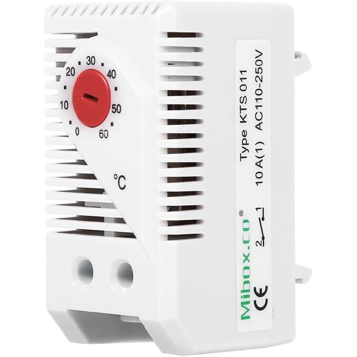 Mechanical Thermostat, KTS011 0-60°C Adjustable Compact Normally Open/Closed Temperature Controller Switch 1pc(KTS011)