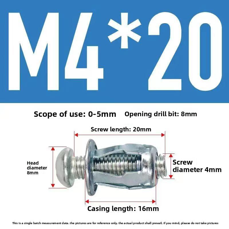10pcs Metal Screw Jack Nuts Steel Petal Nut Screw Expansion Nut expansion screw for Hollow Wall Iron Skin Line M4 M5 M6 M8
