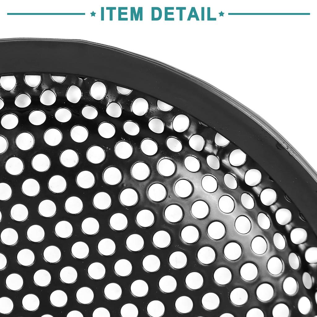 ACROPIX Auto Subwoofer Abdeckung Lautsprechergitter Schutz 20cm Metallgitter Rund mit Montagesatz Schwarz 5 Stück
