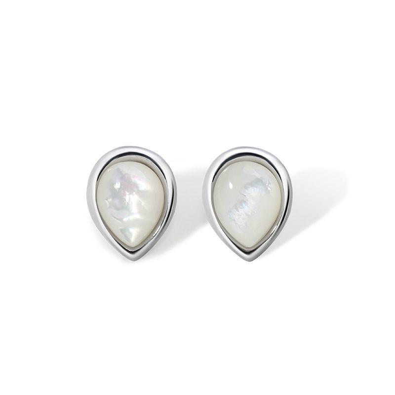 2026 Minimalist Square Ring Earrings Feminine Temperament Versatile High-end Sense Light Luxury Wood Grain Stone Stud Earrings