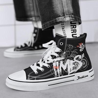 Fashion Men's Trending High-top Canvas Shoes Male Casual Cool Street Style Shoes Sneakers for Teens