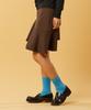 Collet Flare Asymmetrical Mini Skirt [Brown]