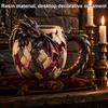 Tabletop Display Ornament Fantasy Dragon Egg Mug Stainless Steel Liner 3D Relief Baby Theme Party Props Coffee Cup Realistic Resin Desktop for Home
