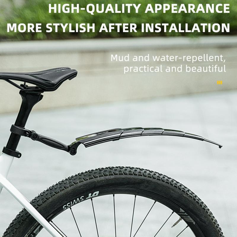 ROCKBROS FK-810 1 Par Guardabarros Delantero y Trasero Ajustables para MTB Guardabarros Retráctil para Bicicleta