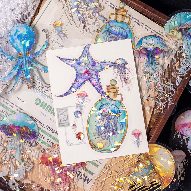 20pcs Underwater World Stickers PET Material Decor Sticker Diary Album Scrapbooking Material Junk Journal Supplies