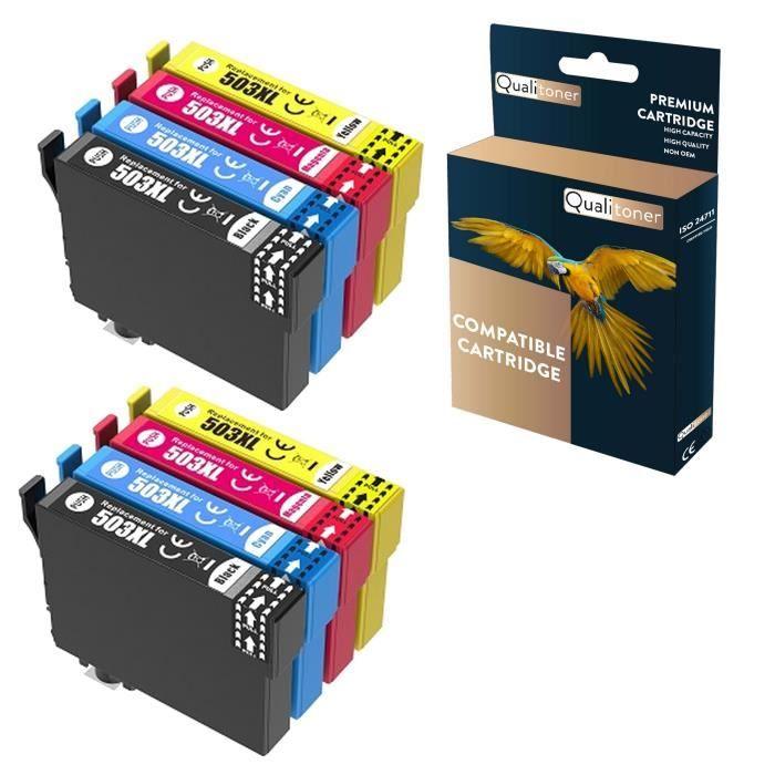 Cartouche Compatible - QUALITONER - 503XL - Multipack x 8 - Noir et Couleurs - Jet d'encre