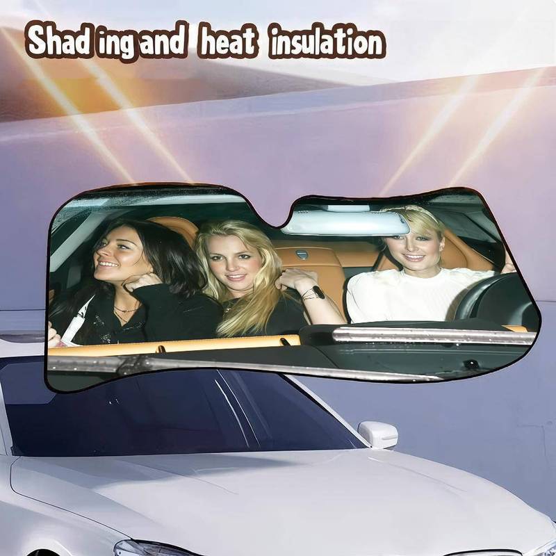 Paris Britney Lindsay Heated Windshield Sunshade Car Window Windscreen Cover Sun Shade Auto Sun Visor Car-covers