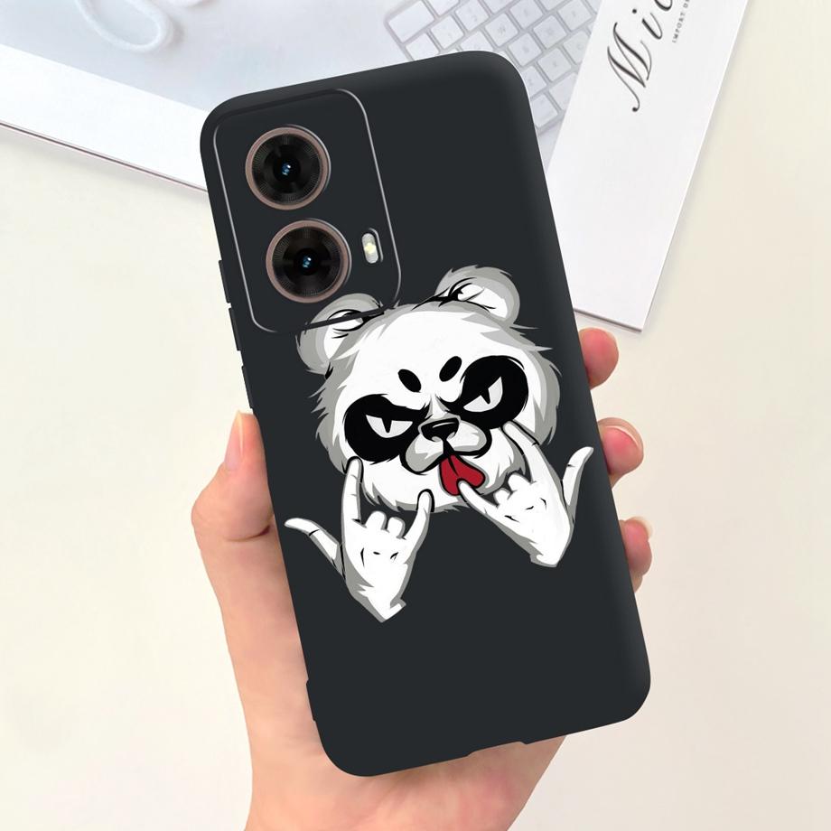 For Motorola Moto G85 Soft TPU Phone Case Silicone Luxury Cute Cat Panda Animals Painted Cover For Motorola G85 MotoG85 Fundas