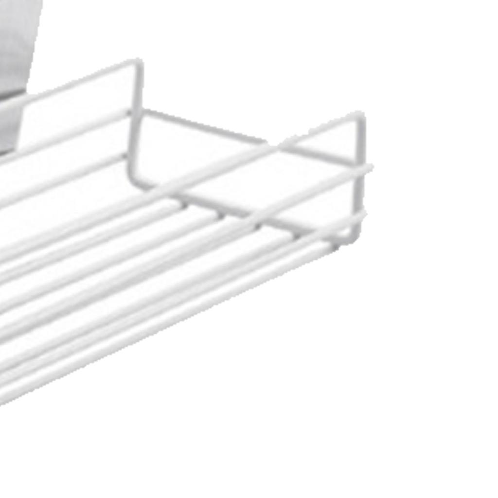 Simple Shower Shelf Wall Mounted Punch Free Toilet Hanging Basket Washstand Iron Shelf for Bathroom White