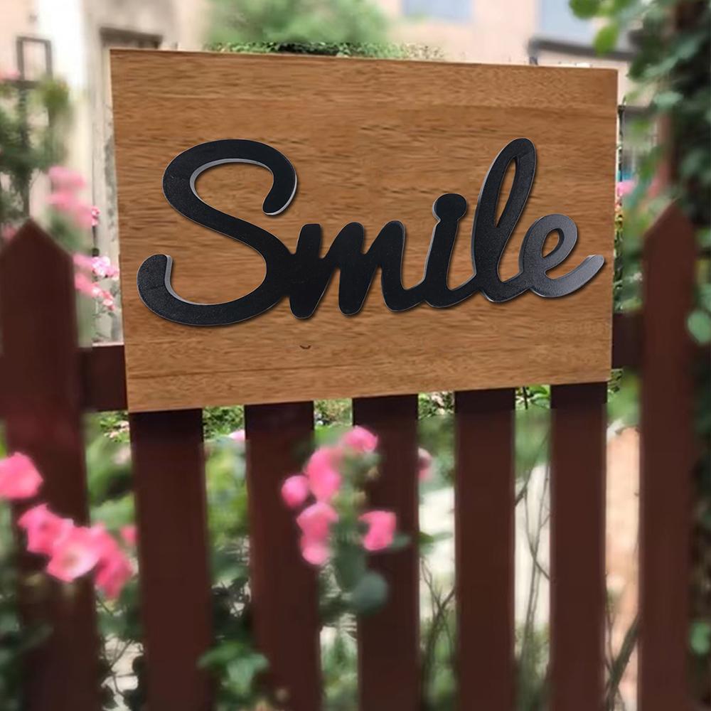 Wood Letter Word Sign Home Smile Unfinished Hanging Sign Home Wall Decoration Craft